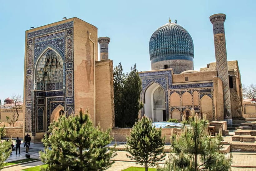 The fluted dome of the Gur-e-Amir mausoleum in Samarkand