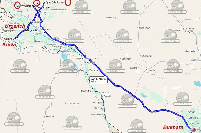 Transfer from Khiva to Bukhara by Fortresses - What the eight-hour day feels like